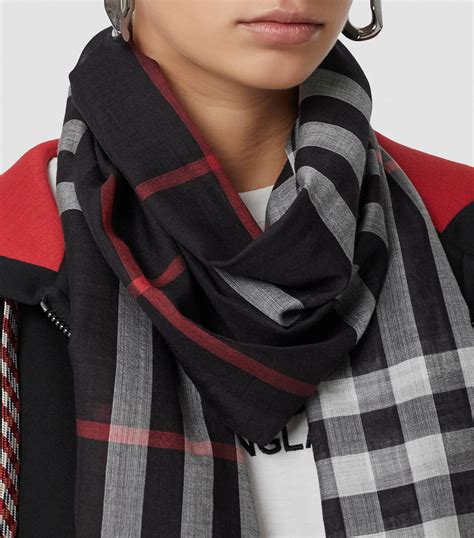 burberry castleford check silk scarf|Burberry lightweight check wool.